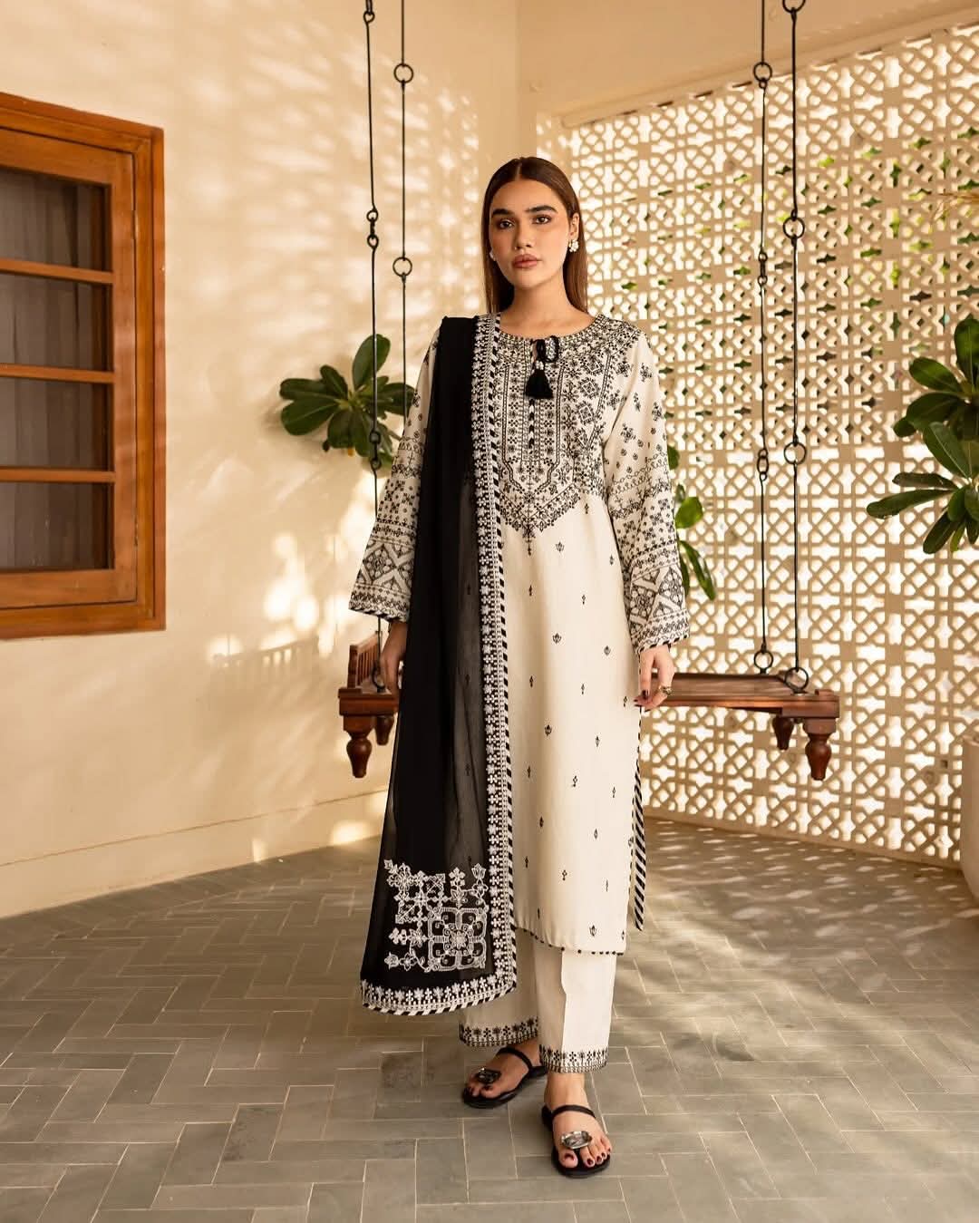 ARFA 3PC EMBROIDERY PURE LAWN